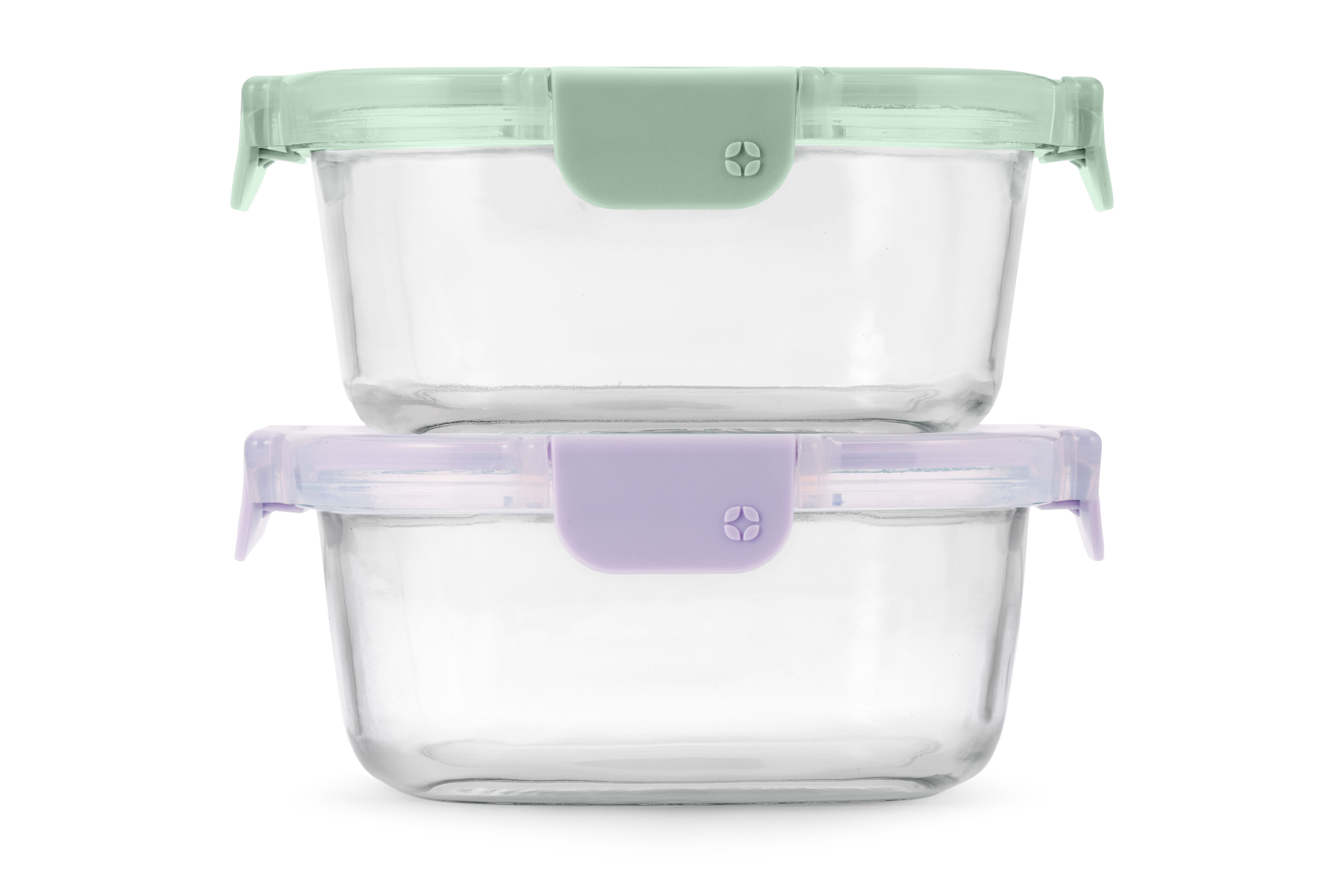 Ello Color Lock 3,4 Tasses 2 Paquets de Contenants Ronds en Verre