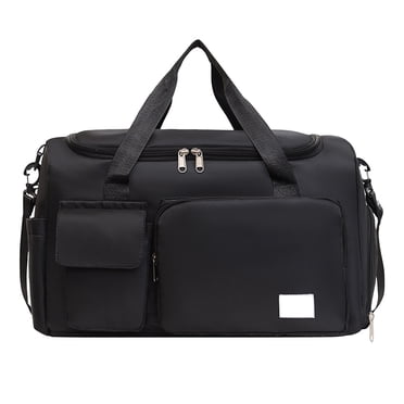 Sac de Sport avec Compartiment à Chaussures Noir, Sac de Sport à Séparation Sec/humide, Grand Sac de Voyage à Grande Capacité pour le Entraînement Physique et les Courts Trajets, Sac de Cabine à Bandoulière Ajustable