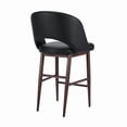 thumbnail image 3 of Plata Import Executive Stool in Black, PU Executive Stool, Mid-Century Counter Stool, Black PU Counter Stool, Kitchen PU Stool, Island Stool, Modern Counter Stool, with Backrest and Footrest, 3 of 3
