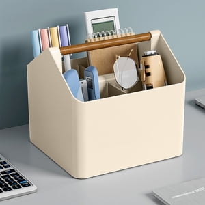 Cagogo Organisateur de bureau, support de stylo de grande capacité et organisateur de papeterie, organisateur comparatif de bureau pour fournitures de bureau et boîte de rangement multifonctionnelle pour bureau à domicile