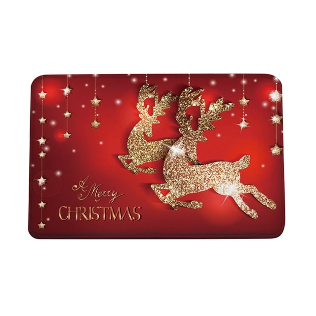 Boovnll Bathroom Rugs, Absorbent Thicken Non-Slip Backing Christmas Home Door Mat Absorbent Mat Living Room Kitchen Floor Mat, Bath Mat, Bath Mats for Bathroom