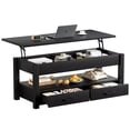 thumbnail image 4 of GUNAITO Table Basse à Plateau Relevable avec 2 Tiroirs, Table Basse Convertible en Bois avec Rangement pour Salon, Table Centrale, Noir, 42 Pouces, 4 of 9