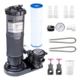 thumbnail image 1 of Swimline HYDROTOOLS 100 SqFt Cartridge Above Ground Pool Filter Pump System, 1 of 8