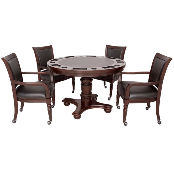 Ensemble de table de poker 2-en-1 Bridgeport de Hathaway - finition noyer