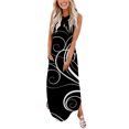 thumbnail image 1 of SMihono Summer Boho Maxi Dress pour les Femmes Plus Size Femmes Summer Design Décontracté Dress Graduel Sans Manches Cou Suspendu V-Cou Long Dress Plage Balance Soleil Robe, 1 of 5