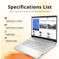 thumbnail image 2 of HP Pavilion Portable à Écran Tactile 15,6 Po FHD, AMD Ryzen 7 5700U, 64 Go de RAM, SSD 2 To, Graphiques AMD Radeon, Clavier Pleine Taille, Caméra Web HD, Windows 11 Pro, Argent, Carte USB Hotface 32 Go, 2 of 7