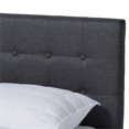 thumbnail image 4 of Baxton Studio Lit Plateforme Grand Format en Tissu Gris Foncé Fini Noyer, 4 of 10