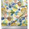 thumbnail image 1 of Soimoi Polyester Crepe Fabric Coral Ocean Decor Fabric Printed Yard 42 Inch Wide, 1 of 2