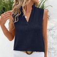 thumbnail image 4 of Timegard Camisoles pour Femmes Été Coton Lin Col en V Sans Manches Légères Décontractées Amples Hauts Blouse, 4 of 7