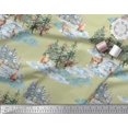 thumbnail image 3 of Soimoi Beige Rayon Fabric Animals & Pine Tree Print Fabric by the Yard 56 Inch Wide, 3 of 5