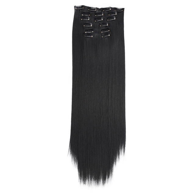 Pinces à Cheveux Pinces pour Cheveux Pinces d'Extension de Cheveux Réelles en Remy Mode Cheveux Longues à Clip dans Extensions de Cheveux Tête Complète Perruque Droite. une Extension de Cheveux Droite Noire de 50 cm de Long à Clip dans en Matériau premium Résistant à la Chaleur. Comprend de Minuscules Pinces Sécurisées pour une application Facile, s'Estompe Naturellement dans Vos Cheveux pour un Style Plus Épais et Plus Long.