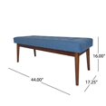 thumbnail image 2 of Christopher Knight Home Ottoman en Tissu Capitonné Style Mi-Siècle, Bleu / Noyer, 2 of 2