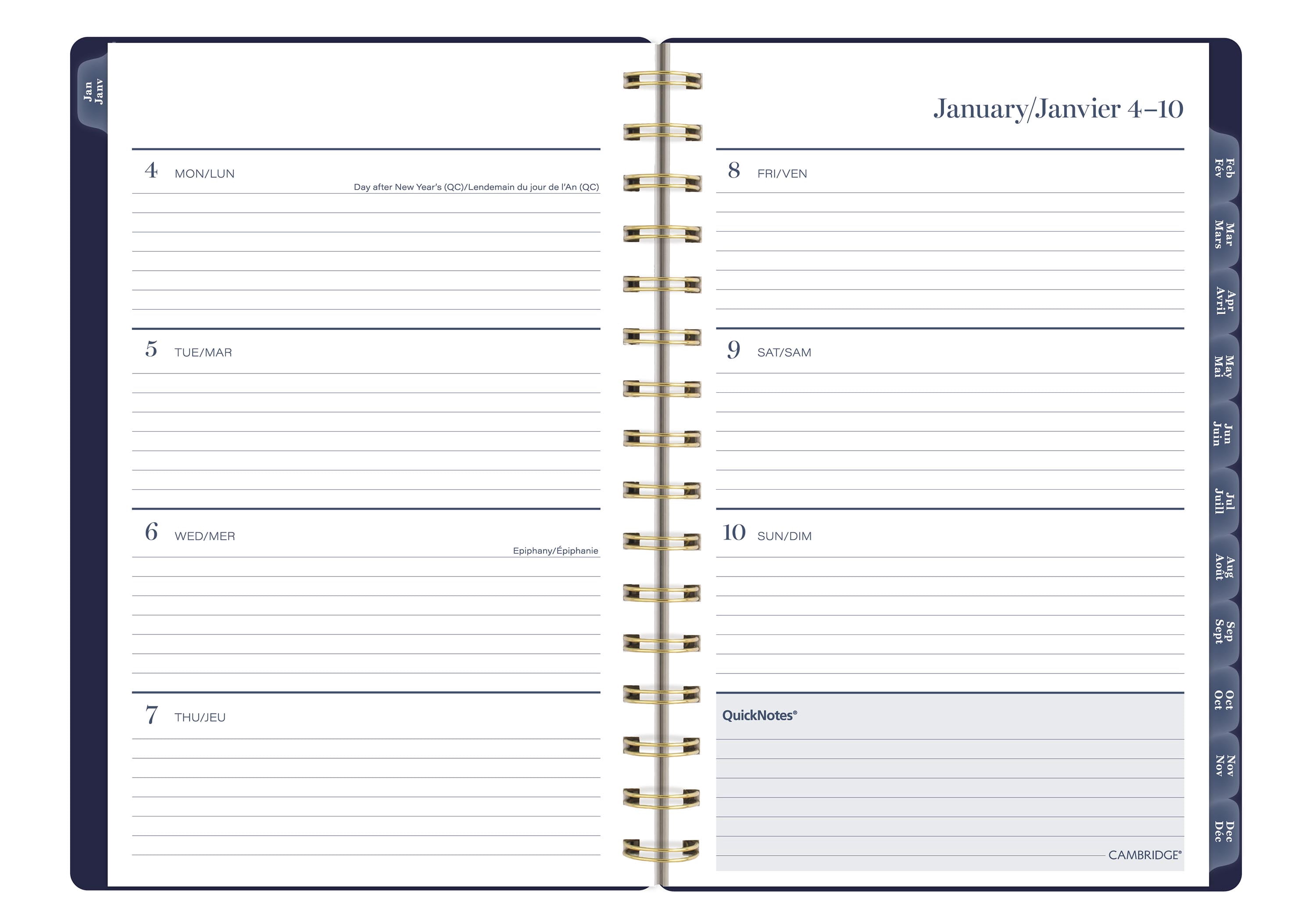 Agenda hebdomadaire et mensuel 2027 Cambridge® Petit, Floral Sombre