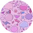 thumbnail image 1 of Ahgly Tapis Rond Lavable en Machine Intérieur Transitionnel Orchidée Violet, 7 Pieds Rond, 1 of 7