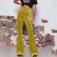 thumbnail image 4 of AherBiu Women's High Waisted Velour Bell Bottom Pants, Solid Color, Small US: 4, 4 of 7