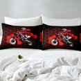 thumbnail image 3 of Erosebridal Housse de Couette Motocross pour Lit Simple, Housse de Couette Motocross pour Lit Simple, Noir Rouge, Réversible 2 Pcs, (Sans Couette), 3 of 6