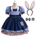 thumbnail image 1 of Déguisement de Lapin pour Filles avec Accessoires Oreilles d'Animal Robe de Princesse Tenues d'Halloween, 1 of 8