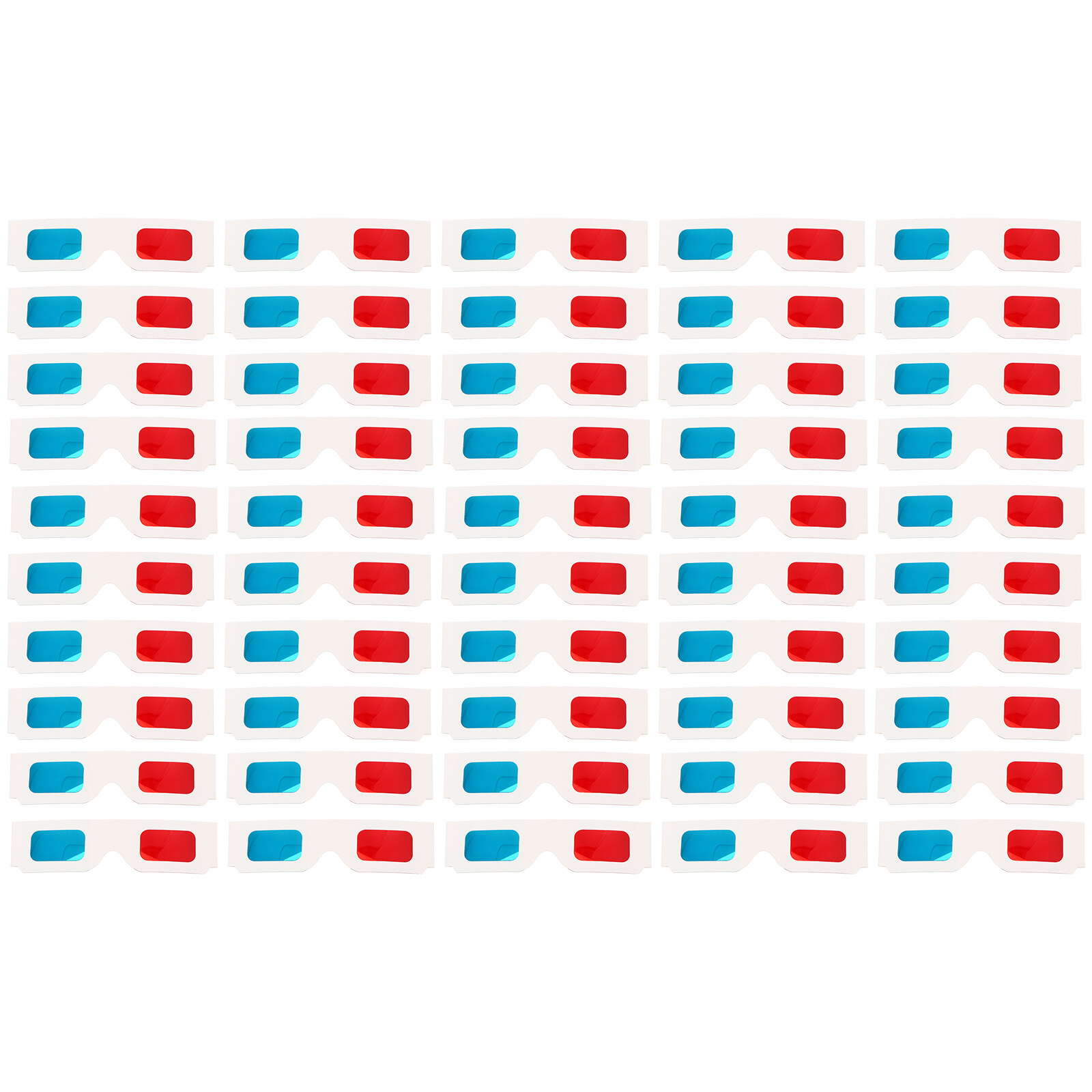 100Pcs 3D Cardboard Glasses Universal Anaglyph Glasses Eyewear Video
