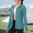 thumbnail image 4 of Long Sleeve Jackets for Women Quick Dry Athletic Stretch Blouses Rash Guard Slim Fit Shirts Tops Hiking Running Blouse Sun Protection Hoodie, 4 of 7