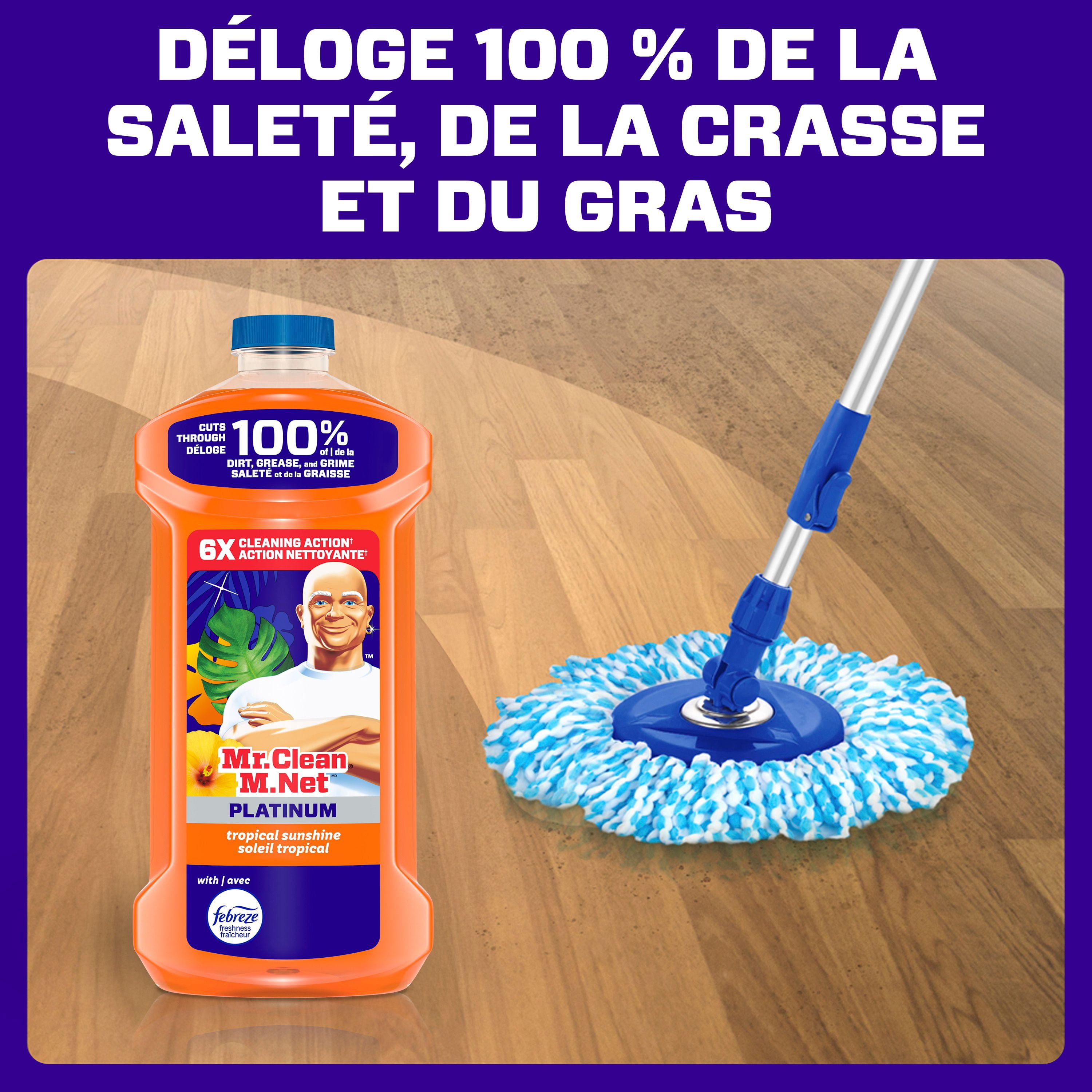Nettoyant tout usage M. Net, nettoyant pour planchers, savon pour vadrouille, nettoyant liquide, Soleil tropical, 1,21 L
