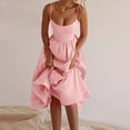 thumbnail image 4 of Robes d'Été pour Femmes 2025 Robe Longue Sans Manches à Bretelles Couleur Unie Dos Nu Ligne A Bandage Maxi Robe Rose m, 4 of 5