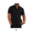 thumbnail image 4 of pitrice Chemise Homme à Simple Boutonnage Été Boutonnée Col Rabattu Polyester Mode Vêtements Cadeau d'Anniversaire Noir L 1Set, 4 of 5