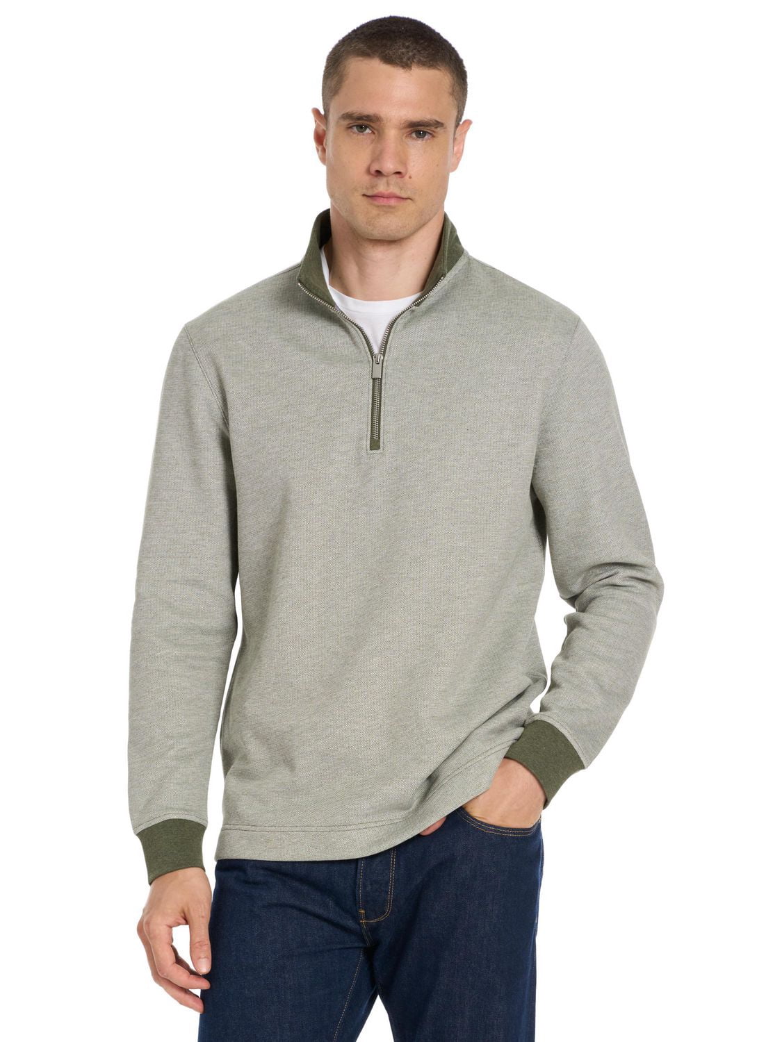Pull à manches longues Van Heusen fermeture éclair 1/4