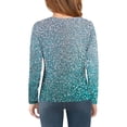thumbnail image 4 of Girls Tshirts Spring Summer Long Sleeve Gradient Sequin Printed Round Neck Flash Shirt Girls Tops Light Blue 6-7Years, 4 of 4
