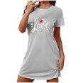 thumbnail image 1 of Amzcrzy Pyjamas pour Femmes Mode Imprimé Cœur Valentines Day Robe Décontractée Confortable à Manches Courtes Chemises de Nuit pour Femmes Valentines Day Cadeaux, 1 of 5