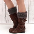 thumbnail image 4 of Boot Socks Pairs Warmers Boot Womens Winter Cuffs Topper Leg 2 Plush Knit Socks, 4 of 4
