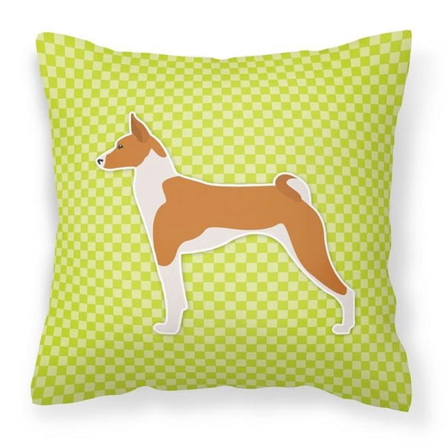 BB3874PW1818 Coussin Décoratif en Tissu Vert à Damier