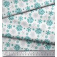 thumbnail image 3 of Soimoi Modal Satin Fabric Snowflake Artistic Print Fabric by the Yard 42 Inch Wide, 3 of 3