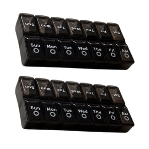2 Pcs 1 Set Pill Boxes 7-day Pill Containers Simple Compartment Boxes (Black)