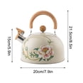 thumbnail image 3 of Bouilloire à Thé Siffleuse en Acier Inoxydable à Motif Floral - Bouilloire de Cuisinière 3 L avec Poignée Résistante à la Chaleur, Design Classique pour Préparer Thé et Café, 3 of 9