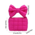 thumbnail image 3 of Pleated Bow Handbag for Women, Large Capacity Crossbody Shoulder Bag with Soft Polyester, Versatile Solid Color Purse for Daily Commuting Shopping Travel, Hot Pink, 3 of 6