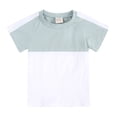 thumbnail image 4 of Zwiiyzr 2025 2Pcs Summer Toddler Baby Girl Clothes Set Unisex Ribbed Colour Block Short Sleeve Tops Shorts Outfits for 0-4 Years Green, 4 of 8