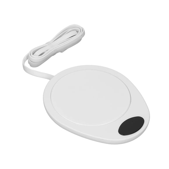Assiette Chauffante Électrique pour Boissons, Chauffe-Tasse USB Empêche les Fuites d'Électricité Ignifuge Étanche Réglable pour Rose Blanc,Blanc