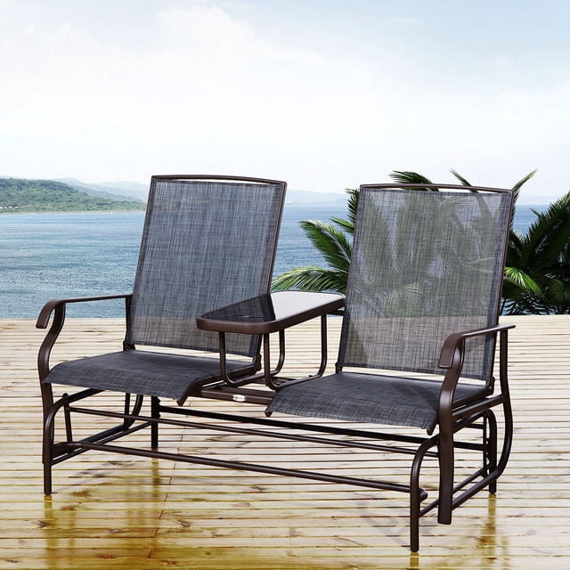 Outsunny Chaises connectées à l'extérieur pour deux