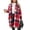 501_Red, variant on Plus Size Womens Plaid Shacket Jacket Long Flannel Shirt Casual Lapel Button Down Trench Coats Long Sleeve Plaid Coat Pockets