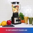 thumbnail image 2 of Total Chef 6-Speed Countertop Blender, 6 Cup (1.5L) Glass Jar, 2 Pulse Options, 500W, for Smoothies & Shakes, 2 of 7