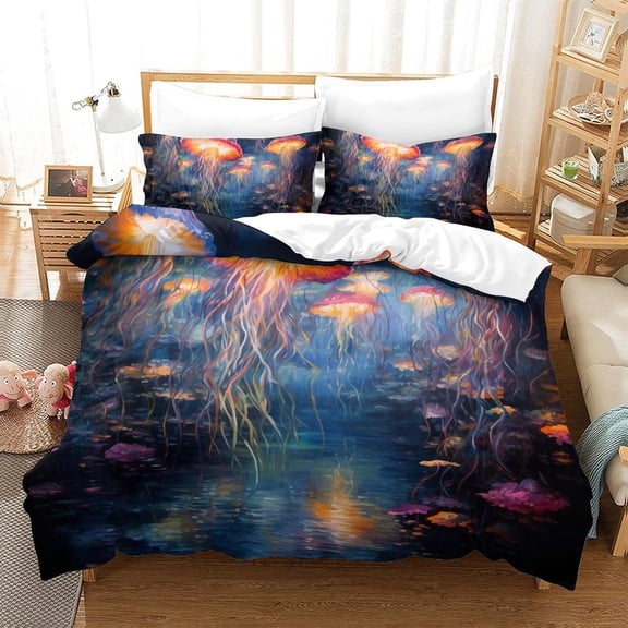 Housse de Couette Imprimée 3D, Ensemble de Literie pour Enfants Adolescents Décoration de Chambre Housse de Couette en Microfibre Douce avec Taie d'Oreiller
