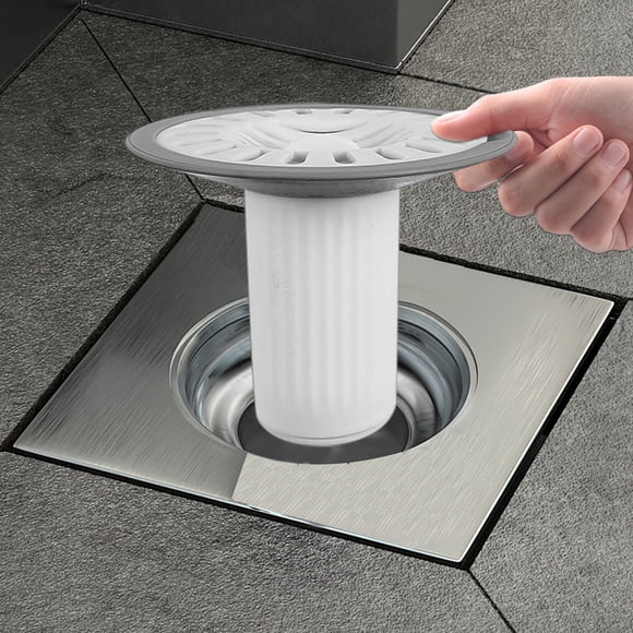 Universal Floor Drain Cover, Usavan Odor Proof Automatic Closure Straight Drain, TPR Plastic Easy Install Filter Proof Drain Cover for Bathroom Shower Kitchen Sink