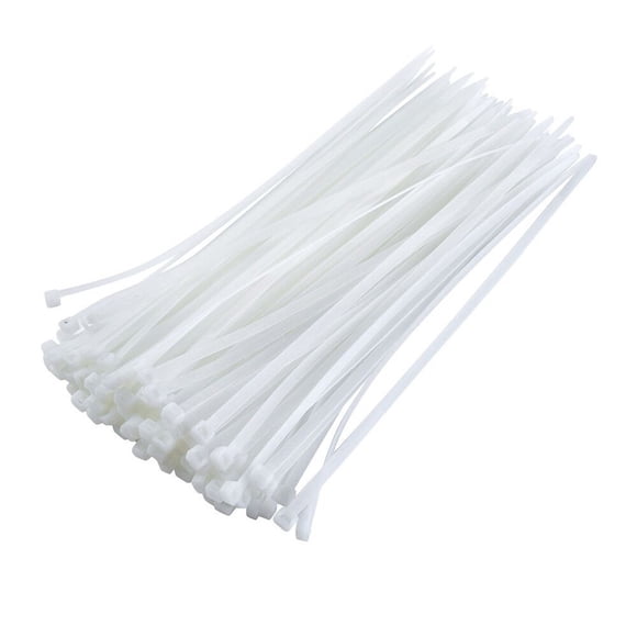 Cable Ties, Weather Nylon Wrapped Zipper Ties, White 100 PCS Nylon Zip Ties Tie Wraps Ties Strong Extra Long