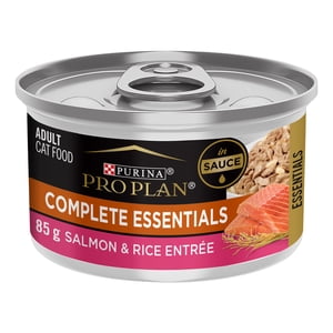 Purina Pro Plan Saumon complet et essentiel & Riz Entrée en sauce, Nourriture pour chats mouillés 85 g
