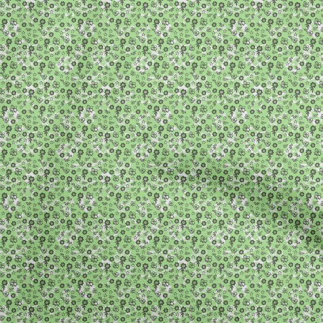 oneOone Georgette Viscose Light Green Fabric Floral Ditsy Sewing Craft Projects Fabric Prints By Yard 42 Inch Wide