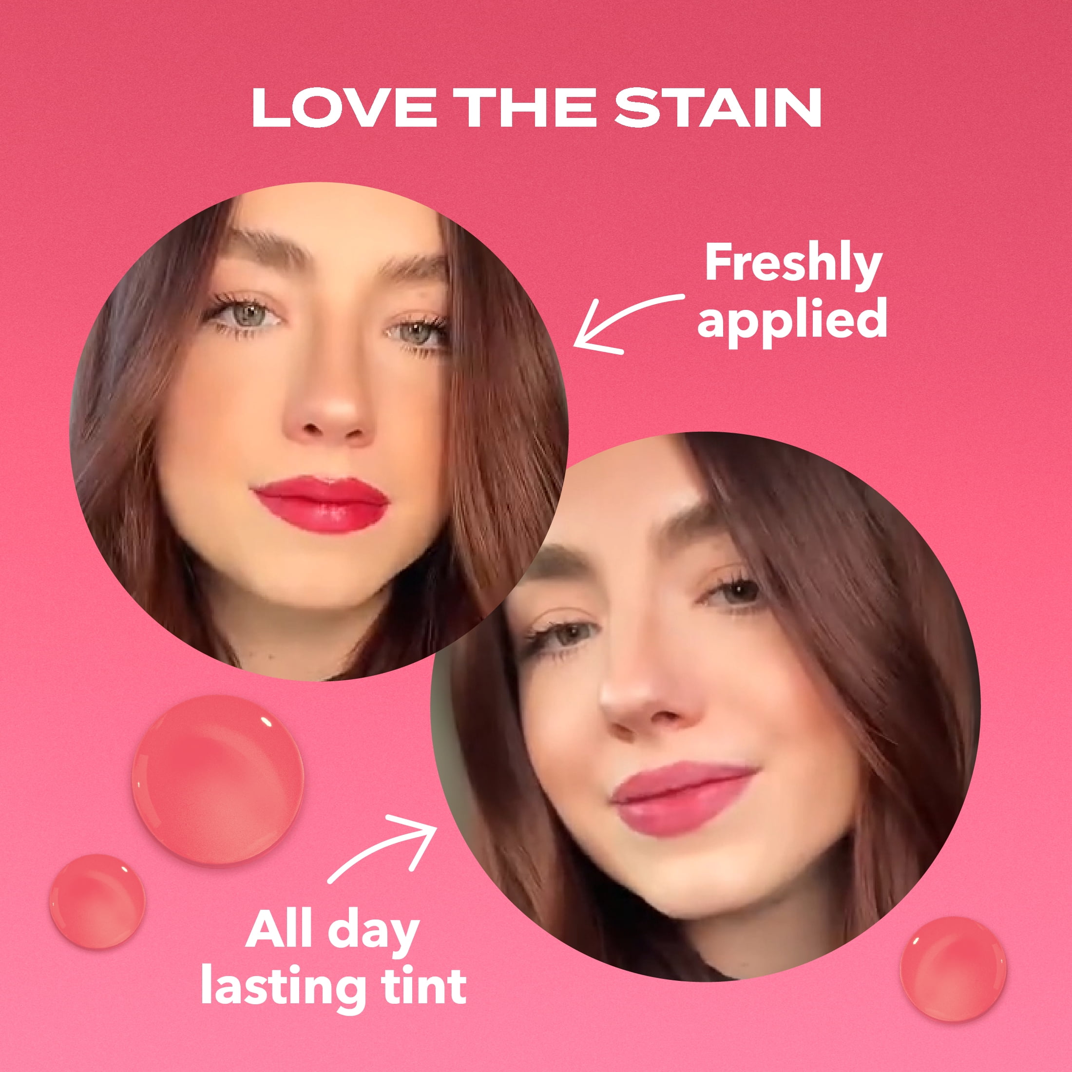 Hard Candy Pop Tint Lip Stain, Peach Fizz, Hydrating & Long-Lasting with Oils & Hyaluronic Acid