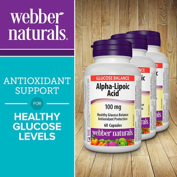 Webber Naturals Alpha Lipoic Acid 100 mg - 3 x 60 Capsules | Antioxidant & Cellular Health