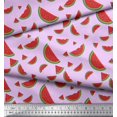 thumbnail image 3 of Soimoi Purple polyester Crepe Fabric Watermelon Fruits Print Fabric by Yard 52 Inch Wide, 3 of 3