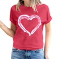 thumbnail image 2 of Pisexur T-shirt de la Saint-Valentin Haut T-shirt de la Saint-Valentin pour Femme Amour Imprimé T-shirt à Manches Courtes Haut à Manches Courtes Col Rond Haut/chemise, 2 of 5