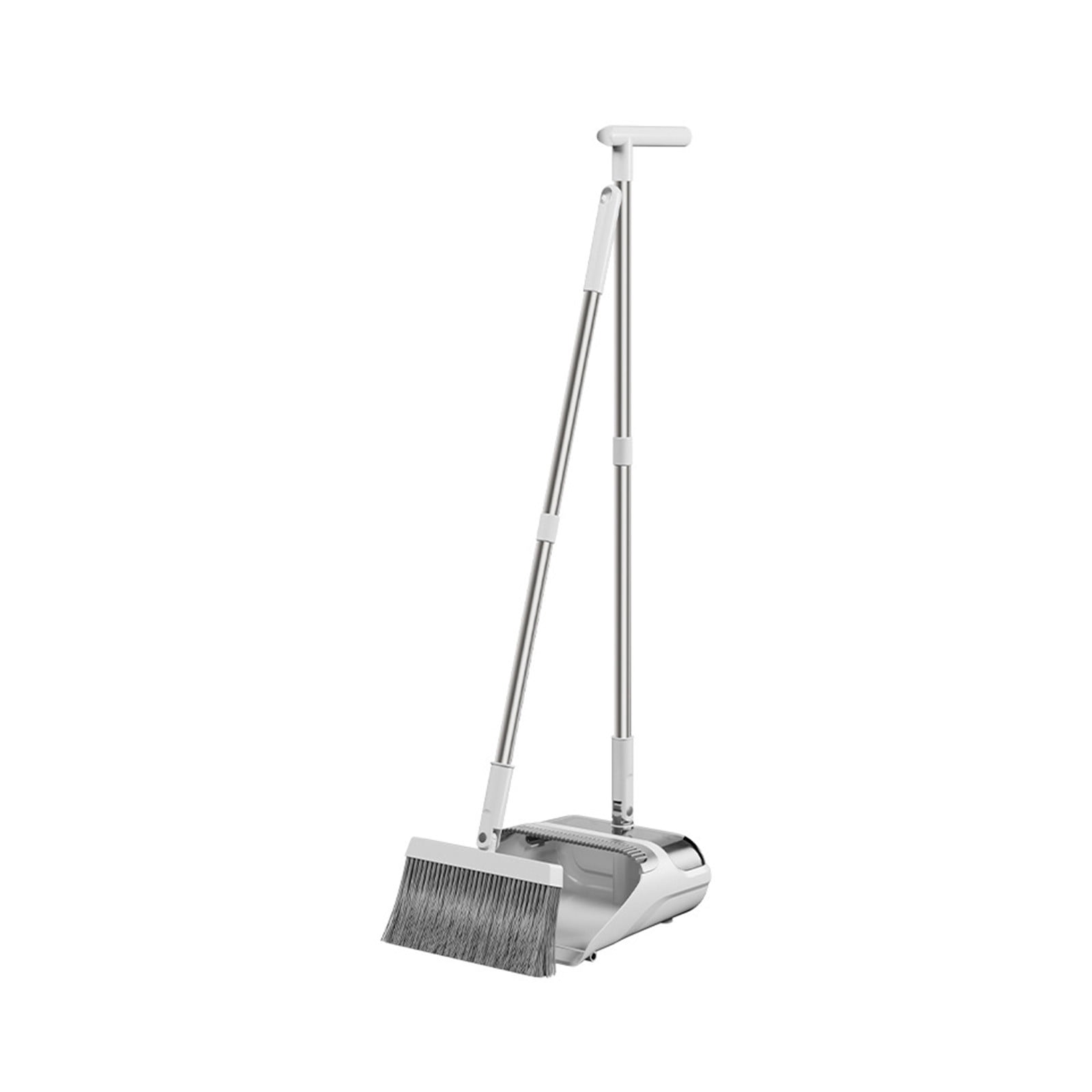 Long Handbroom And Dustpan Combo Set for home, Long Handle Broom with Upright Standing Dust pan, Broom and Dustpan Combo for Office